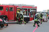 Feuerwehreinsatz am Freitagabend im Pasewalker Baumarkt. Die Führungsgruppe Amt Uecker-Randow-Tal hatte die Sache mit der Rauchentwickung im Markt schnell im Griff.
