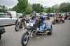 Rund 300 Trikes und Motorräder fuhren für die Spendenaktion durch Neubrandenburg und sammelten eine beachtliche Menge Geld- und Sachspenden.