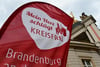 Mit einem Volksentscheid will die Opposition die von der rot-roten Landesregierung geplante Kreisgebietsreform in Brandenburg verhindern. Ein Bild der Kampagne.