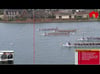 Das Live-Bild im Fernsehen: die Uckerdrachen (oben) passierten das Ziel als Weltmeister. Dreimal fuhr Das Boot der Uckermärker als erstes über die Ziellinie.