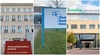 Die Krankenhäuser in MV (hier in Rostock, Neubrandenburg und Schwerin, von links) schlagen Alarm.