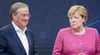 Angela Merkel und Armin Laschet sind im laufenden Wahlkampf bislang noch nicht oft gemeinsam aufgetreten.