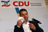 Spitzenkandidat Michael Sack hat mit seiner CDU ersten Prognosen zufolge 14 Prozent erreicht. Das Ziel war eigentlich, Manuela Schwesig (SPD) als Ministerpräsidentin abzulösen.