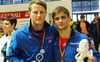 Goldjunge Alexander Grebensikov (rechts) mit seinem ehemaligen Teamkollegen Evgenij Titovski . [KT_CREDIT] FOTO: u. Bremer