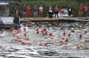Beim Malchower Inselschwimmen treten maximal rund 100 Teilnehmer an.