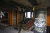 Das ausgebrannte Innere in dem seit langem leer stehenden ehemaligen Speisesaal in der Ihlenfelder Straße. 