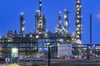 Die Anlagen der Erdölraffinerie auf dem Industriegelände der PCK-Raffinerie GmbH in Schwedt, wo die angegriffene Pipeline hinführt.