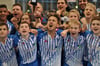 Die Jungs der TSG 1899 Hoffenheim feiern den Turnier-Sieg.