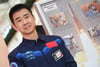 Der chinesische Taikonaut Chen Dong nimmt an der Tagung „Tage der Raumfahrt” in Neubrandenburg teil.
