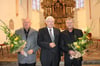 Reinhard Timm, Dr. Hans-Otto Gerlach und Jürgen Theil (von links) haben 2019 den Ehrenpreis des Landkreises Uckermark zum Tag der Deutschen Einheit bekommen.