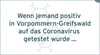 Übersicht: Wenn jemand positiv in Vorpommern-Greifswald auf das Coronavirus getestet wurde …