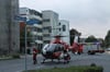 Hubschraubereinsatz in der Schwedter Straße in Prenzlau am Dienstagabend.