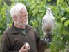 Ulrich Reppenhagen aus Loitz  ist derzeit mit seinen Falken im Weingut Rattey unterwegs. Die Greifvögel vergrämen die Stare, die sonst den Traubenertrag reduzieren würden.