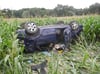 Der Renault war nach dem Unfall schwer beschädigt.