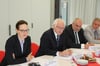 Lange Gesichter beim Klinik-Vorstand: Marie le Claire, Max Peter Baur, Thorsten Wygold, Peter Hingst.