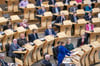 Die scheidende Regierungschefin Nicola Sturgeon bei ihrer letzten Fragestunde im schottischen Parlament in Edinburgh.
