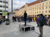 Neubrandenburgs Oberbürgermeister Silvio Witt war unter den Rednern auf dem Marktplatz in&nbsp; der Vier-Tore-Stadt