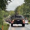 Soldaten aus Vorpommern "marschieren" in Panzerkolonnen nach Bayern