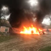Feuerwehr kann brennenden Traktor nicht mehr retten