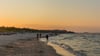 Sandstrand in Heringsdorf auf Usedom bei Sonnenuntergang