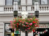 Puppe in der Blumenampel