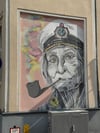 Ein maritimes Wandbild in der Greifswalder Altstadt.