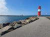 Der Molenfeuer von Rostock-Warnemünde und Rostock Hohe Düne. In der Hansestadt finden jedes Jahr die Tourismustage MV statt.