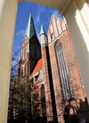 Blick vom Marktplatz zum Schweriner Dom.